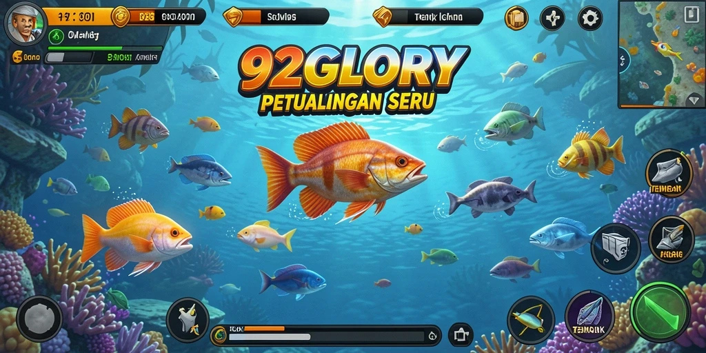 Tampilan seru gameplay Tembak Ikan dengan efek menakjubkan.