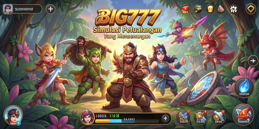 Tangkapan layar utama BIG777 yang memperlihatkan gameplay simulasi yang seru.