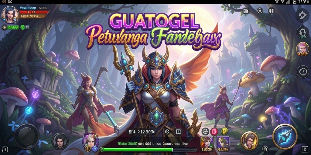 Screenshot GUATOGEL menampilkan pertarungan epik antara pahlawan dan monster.