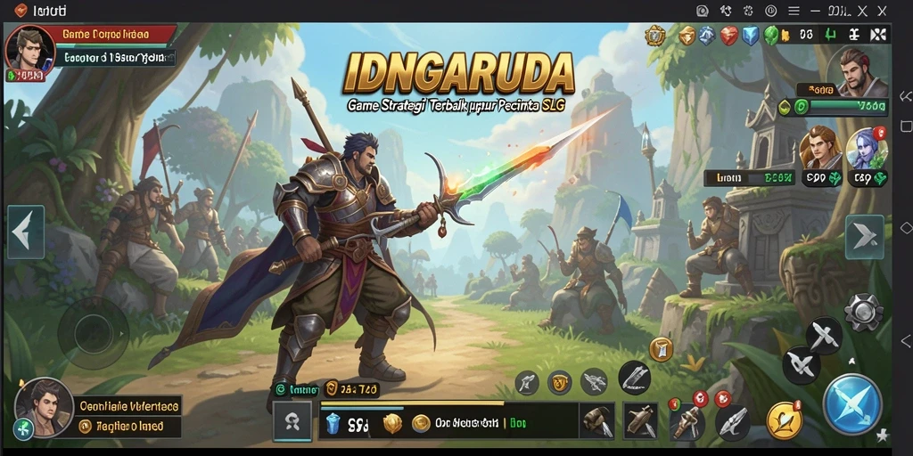 Tampilan gameplay menarik dari IDNGARUDA dengan pertempuran strategis.