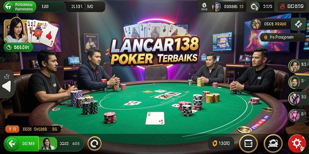 Tampilan gameplay menarik di LANCAR138 dengan pemain poker bersaing.
