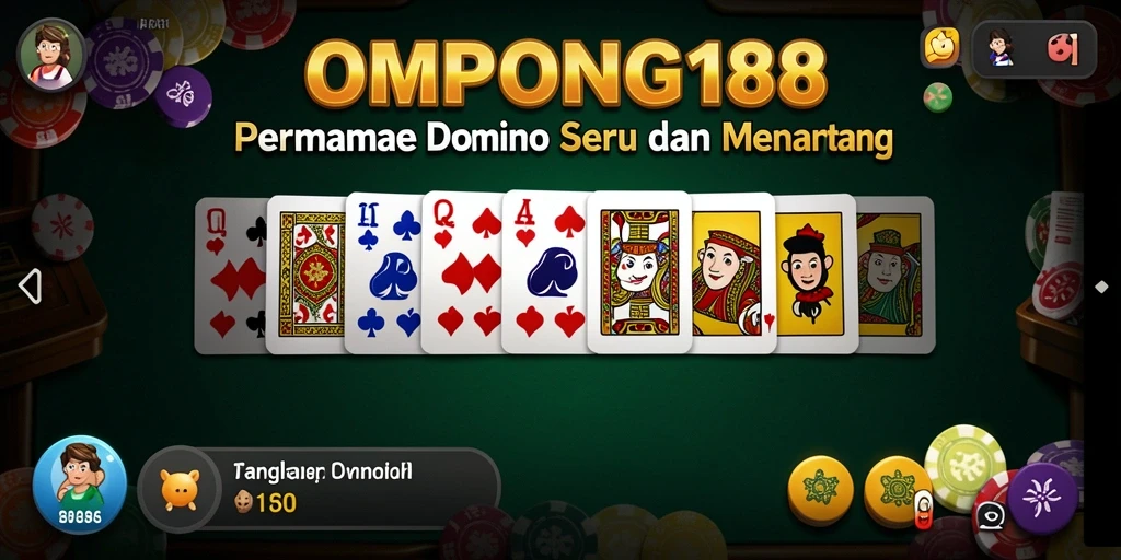 Gameplay seru OMPONG188 dengan skenario domino yang menantang.