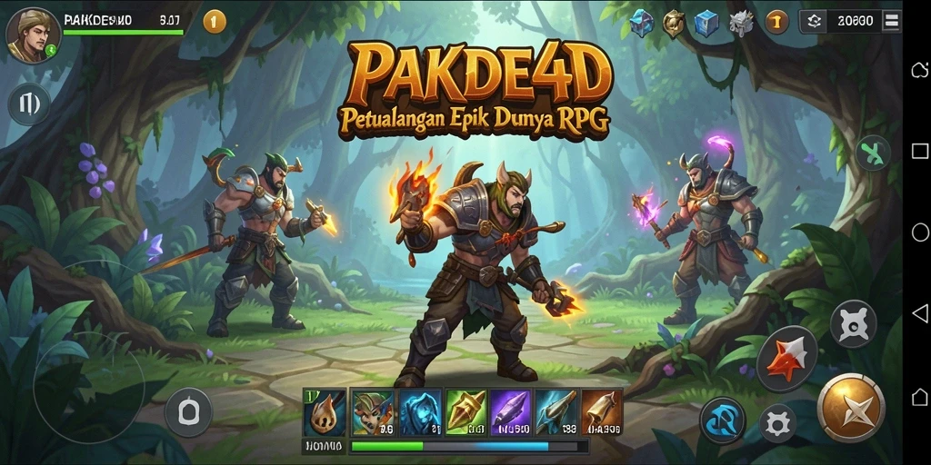Screenshot PAKDE4D menampilkan aksi seru dalam pertarungan RPG.